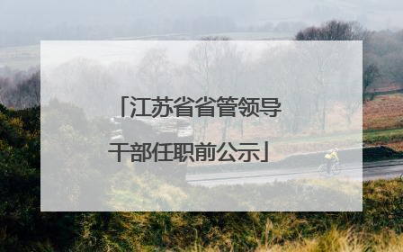 江苏省省管领导干部任职前公示