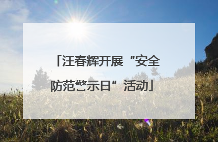 汪春辉开展“安全防范警示日”活动