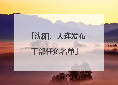 沈阳、大连发布干部任免名单