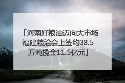 河南好粮油迈向大市场 福建粮洽会上签约38.5万吨揽金11.5亿元