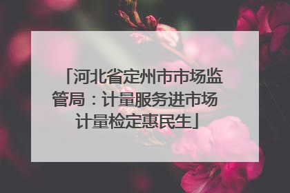 河北省定州市市场监管局：计量服务进市场 计量检定惠民生