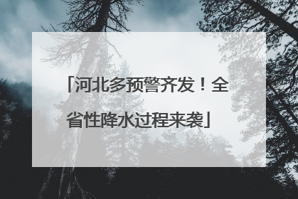 河北多预警齐发！全省性降水过程来袭