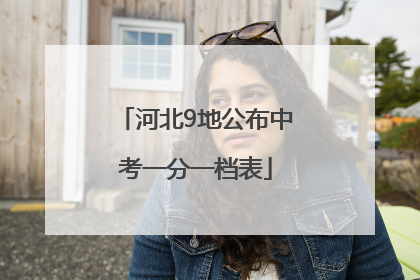 河北9地公布中考一分一档表