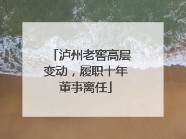 泸州老窖高层变动，履职十年董事离任