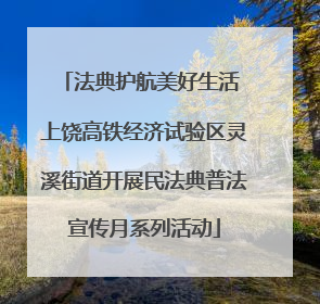 法典护航美好生活 上饶高铁经济试验区灵溪街道开展民法典普法宣传月系列活动