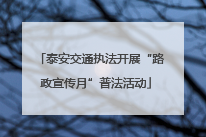 泰安交通执法开展“路政宣传月”普法活动