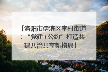 洛阳市伊滨区李村街道：“党建+公约”打造共建共治共享新格局