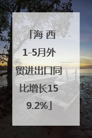 海 西 1-5月外贸进出口同比增长159.2%