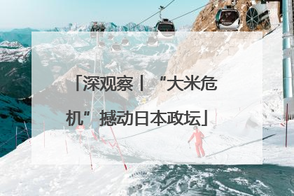 深观察丨“大米危机”撼动日本政坛