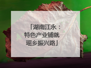 湖南江永：特色产业铺就瑶乡振兴路