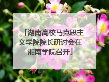 湖南高校马克思主义学院院长研讨会在湘南学院召开