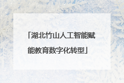 湖北竹山人工智能赋能教育数字化转型