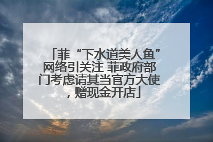 菲“下水道美人鱼”网络引关注 菲政府部门考虑请其当官方大使，赠现金开店