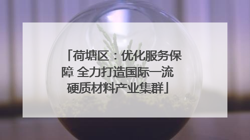 荷塘区：优化服务保障 全力打造国际一流硬质材料产业集群