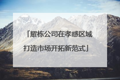 耀栋公司在孝感区域打造市场开拓新范式