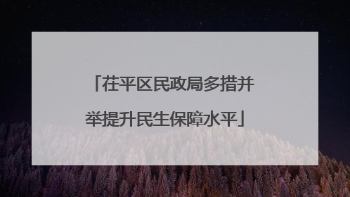 茌平区民政局多措并举提升民生保障水平