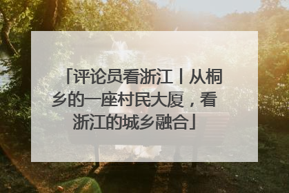 评论员看浙江丨从桐乡的一座村民大厦，看浙江的城乡融合