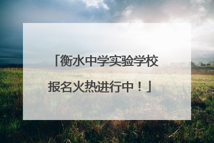 衡水中学实验学校报名火热进行中！