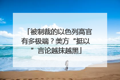 被制裁的以色列高官有多极端？美方“挺以”言论越抹越黑