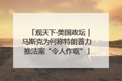 观天下·美国政坛｜马斯克为何称特朗普力推法案“令人作呕”