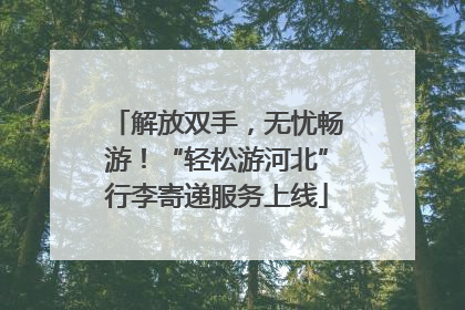 解放双手，无忧畅游！“轻松游河北”行李寄递服务上线