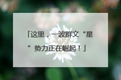 这里，一波群文“星”势力正在崛起！