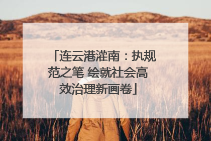连云港灌南：执规范之笔 绘就社会高效治理新画卷