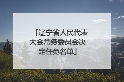 辽宁省人民代表大会常务委员会决定任免名单