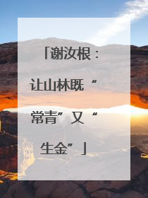 谢汝根：让山林既“常青”又“生金”