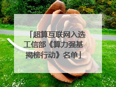 超算互联网入选工信部《算力强基揭榜行动》名单