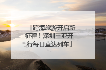 跨海旅游开启新征程！深圳三亚开行每日直达列车