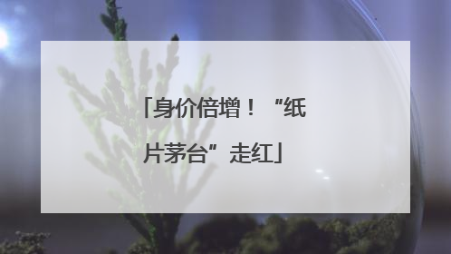 身价倍增！“纸片茅台”走红