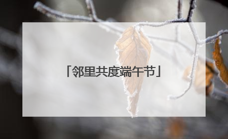 邻里共度端午节