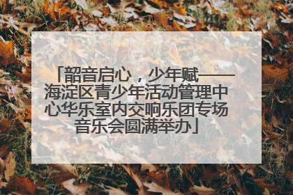 韶音启心，少年赋——海淀区青少年活动管理中心华乐室内交响乐团专场音乐会圆满举办
