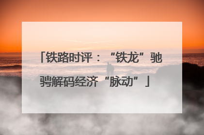 铁路时评：“铁龙”驰骋解码经济“脉动”
