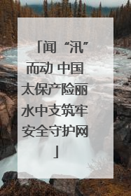 闻“汛”而动 中国太保产险丽水中支筑牢安全守护网