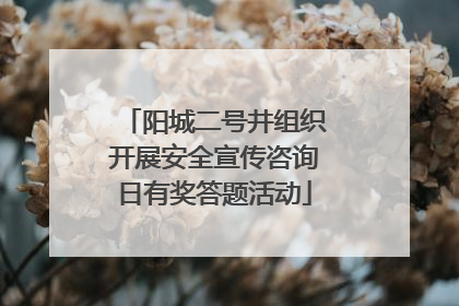 阳城二号井组织开展安全宣传咨询日有奖答题活动