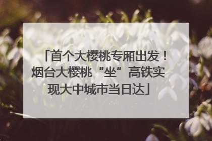 首个大樱桃专厢出发！烟台大樱桃“坐”高铁实现大中城市当日达