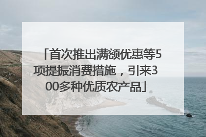 首次推出满额优惠等5项提振消费措施，引来300多种优质农产品