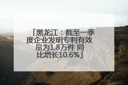 黑龙江：截至一季度企业发明专利有效量为1.8万件 同比增长10.6%
