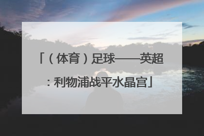 （体育）足球——英超：利物浦战平水晶宫
