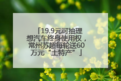 19.9元可抽理想汽车终身使用权，常州苏超每轮送60万元“土特产”