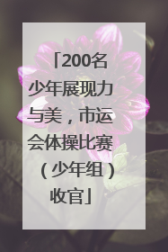 200名少年展现力与美，市运会体操比赛（少年组）收官