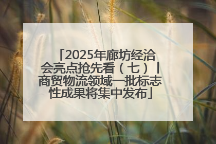 2025年廊坊经洽会亮点抢先看（七）丨商贸物流领域一批标志性成果将集中发布