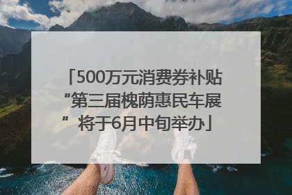 500万元消费券补贴 “第三届槐荫惠民车展”将于6月中旬举办
