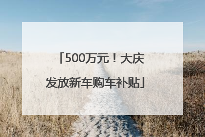 500万元！大庆发放新车购车补贴