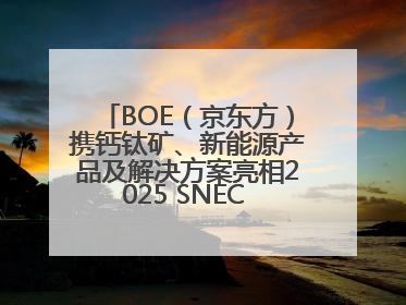 BOE（京东方）携钙钛矿、新能源产品及解决方案亮相2025 SNEC 科技创新赋能行业绿色发展